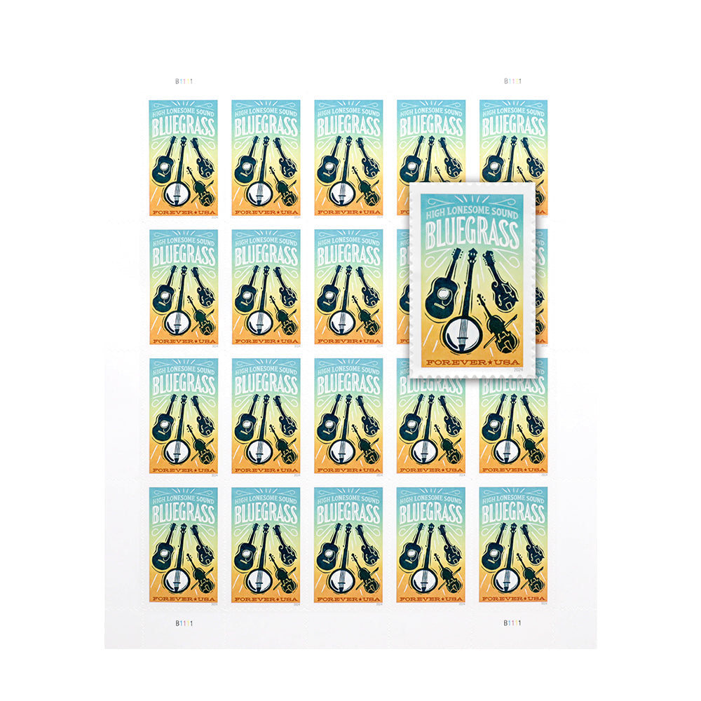 100Pcs 2024 US New Bluegrass First Class Forever Postage Stamp