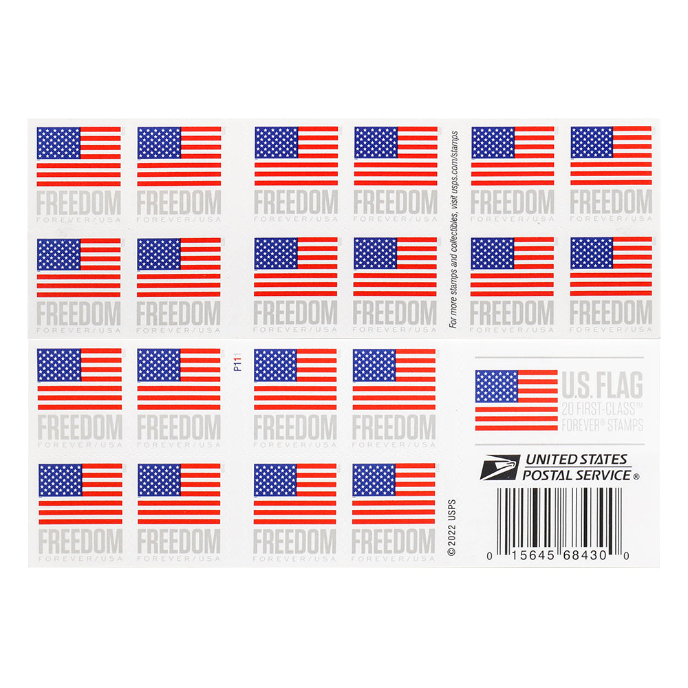 100Pcs 2023 US Flag Forever Stamps Book