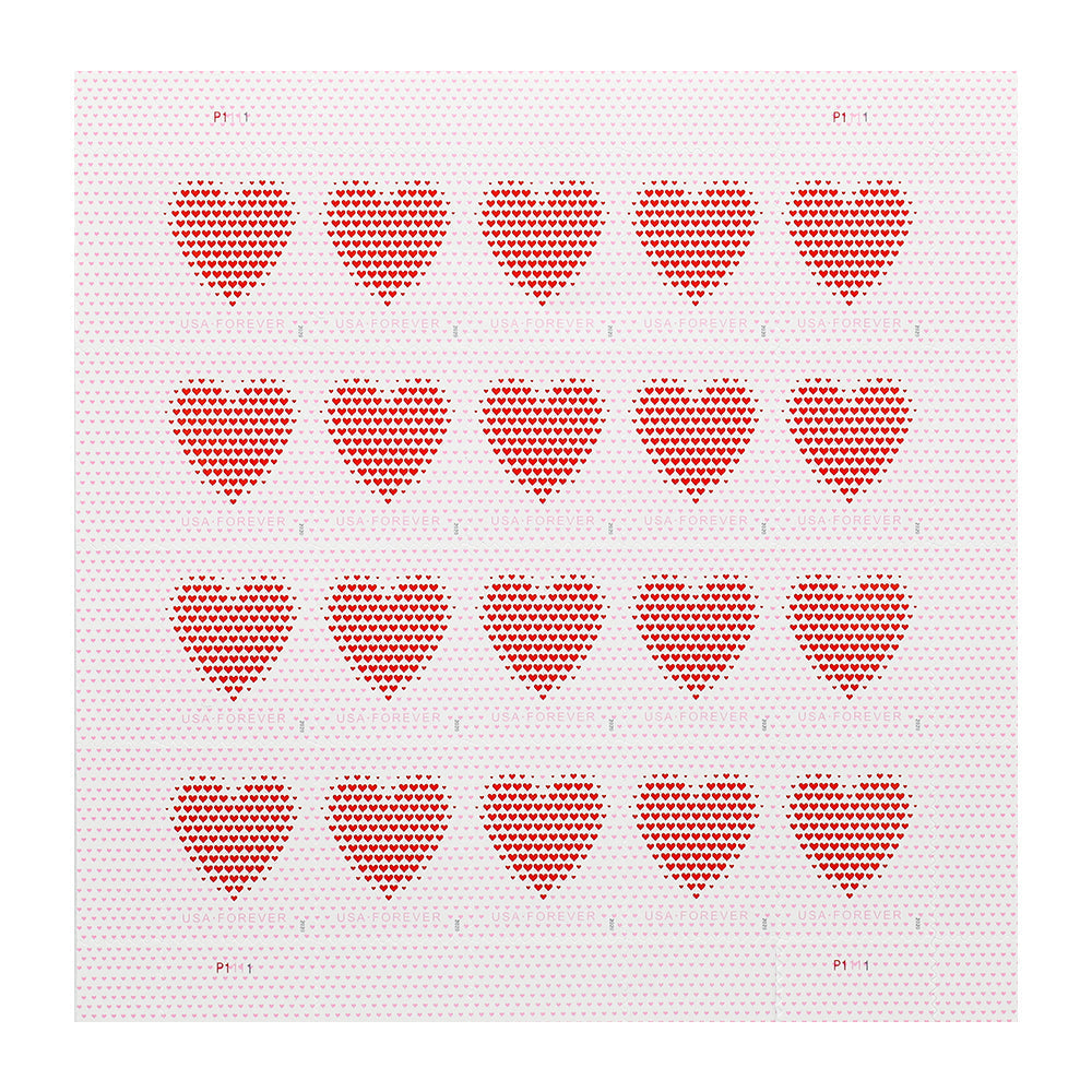100Pcs 2020 US Made of Hearts Wedding Forever First-Class Postage Stamps