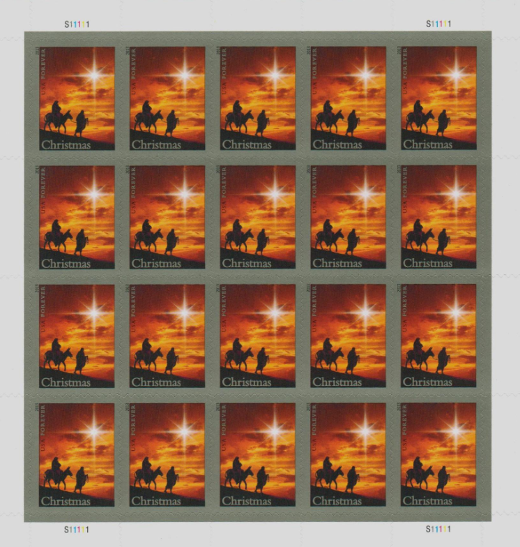 100Pcs 2013 Traditional Christmas: The Holy Family Forever First Class Postage Stamps