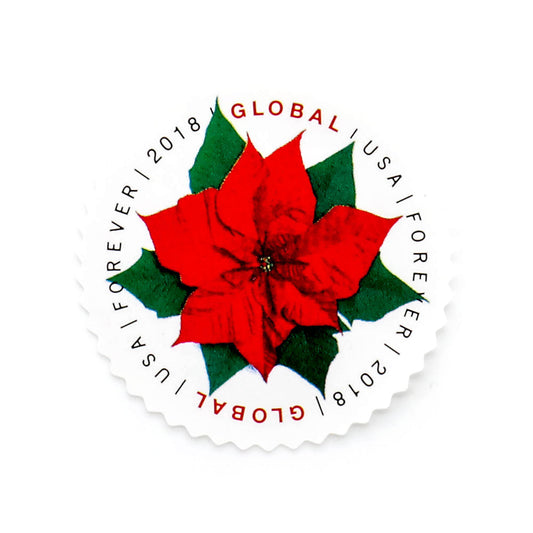 100Pcs 2018 US Global Poinsettia Forever Stamps
