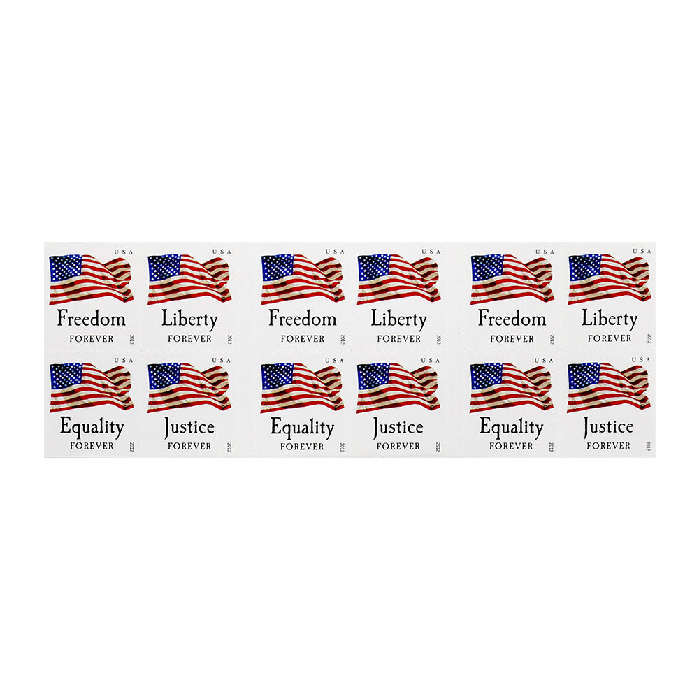 100Pcs 2012 First-Class Forever Stamp - Flag and Equality