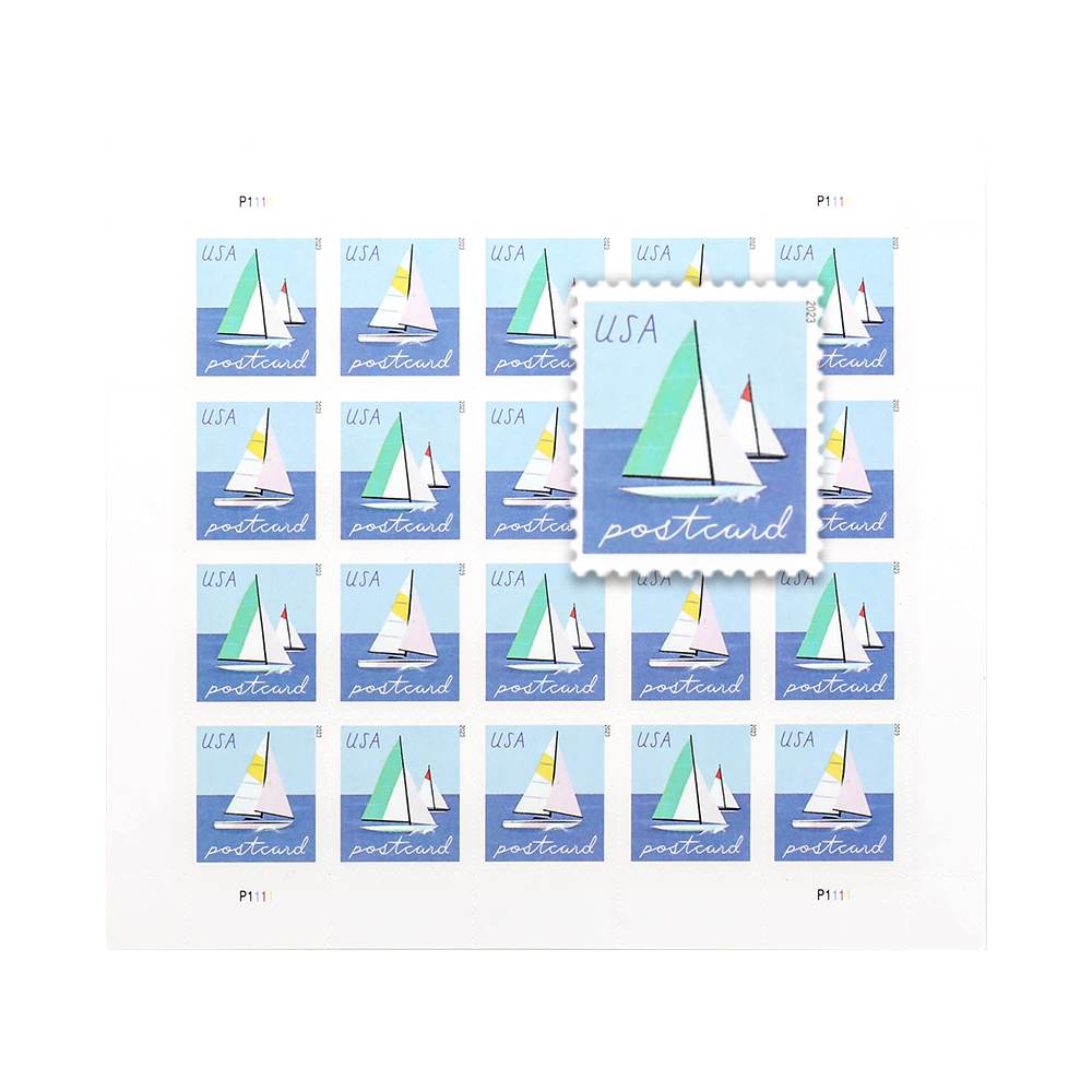 100Pcs 2023 US Sailboats Postcard Forever First-Class Postage Stamps