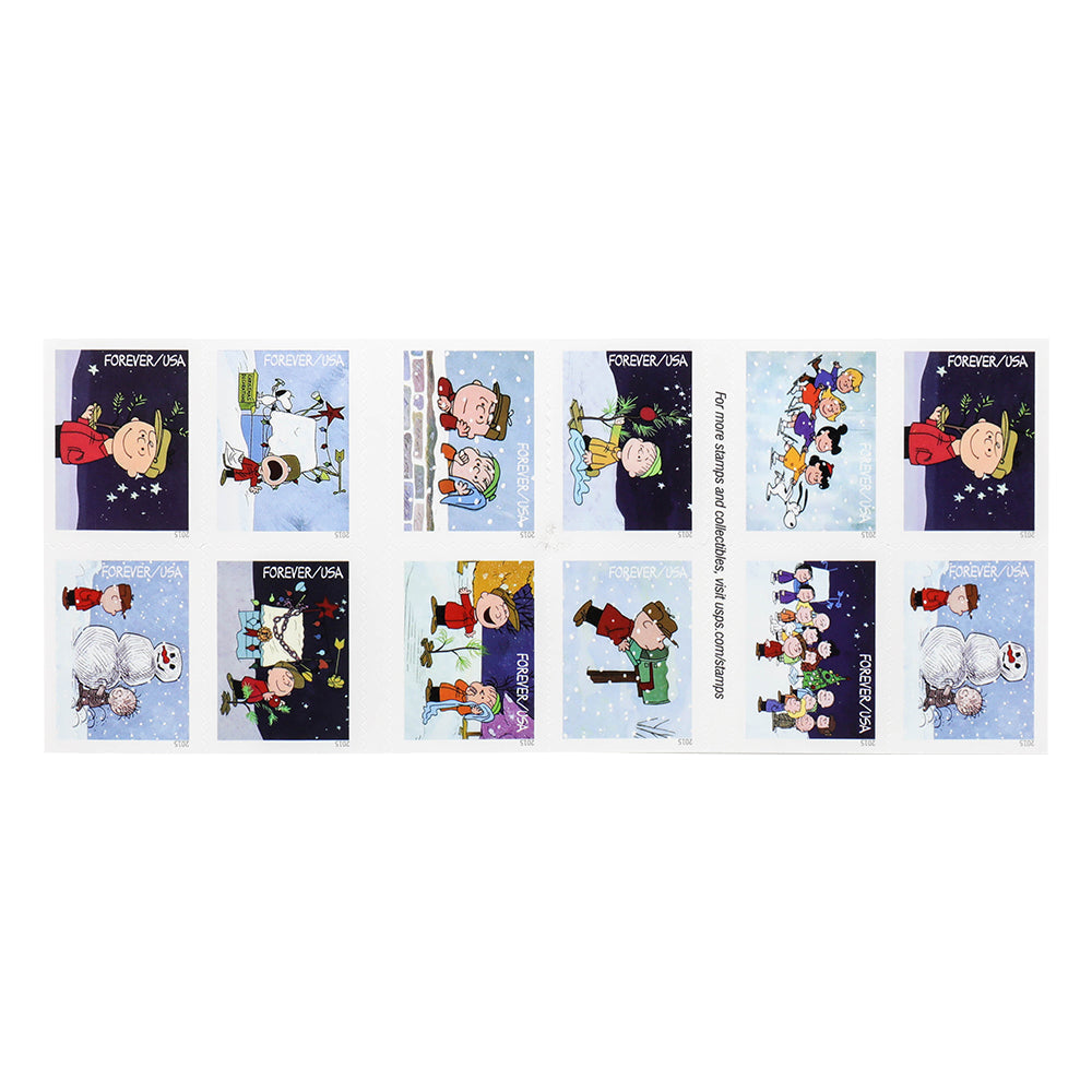 100Pcs 2015 US A Charlie Brown Christmas Forever First Class Postage Stamps