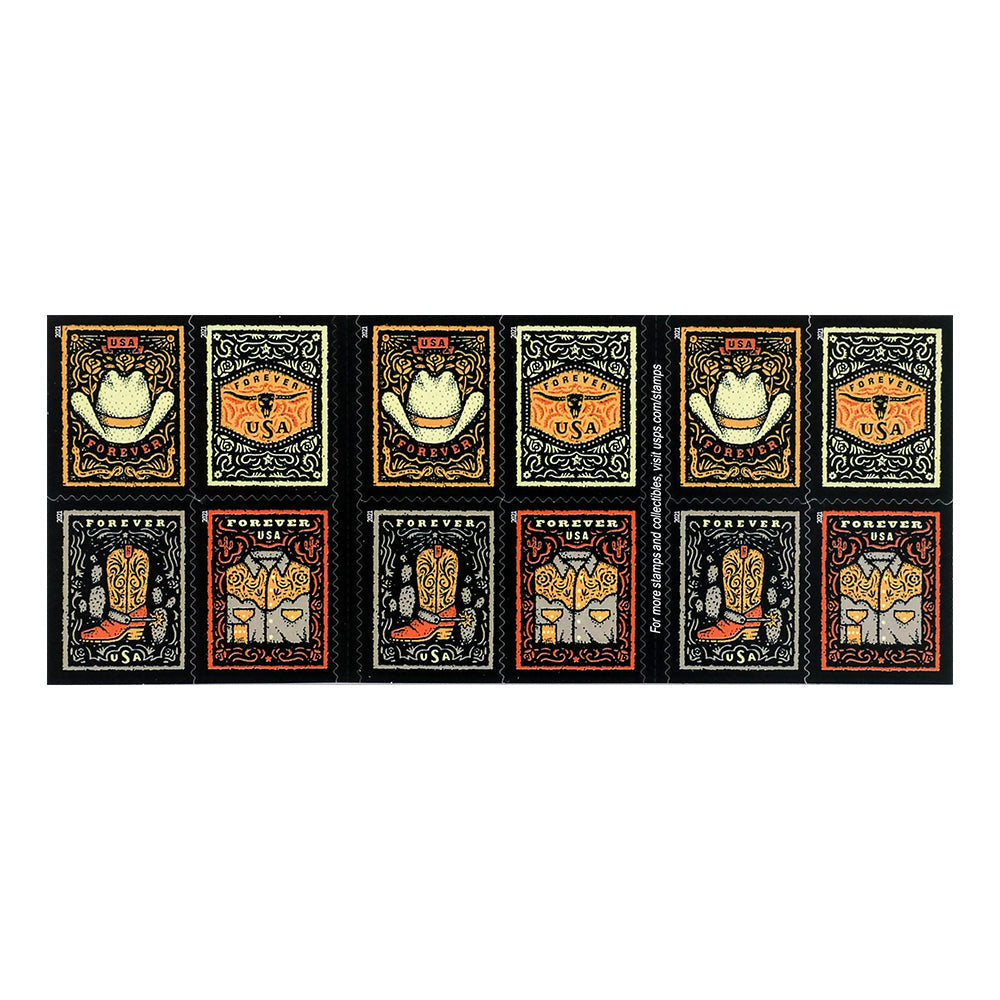 100Pcs 2021 First-Class Forever Stamps - Western Wear