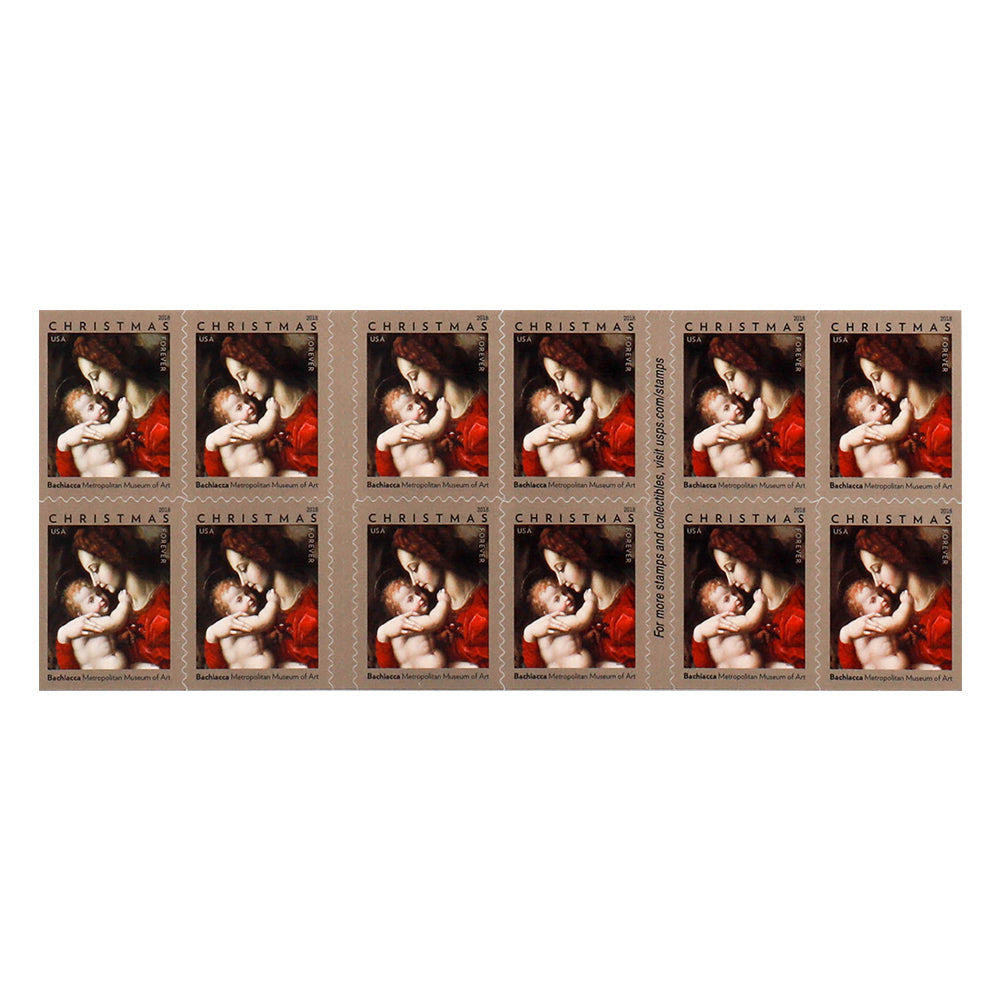 100Pcs 2018 First-Class Forever Stamp - Madonna and Child by Bachiacca