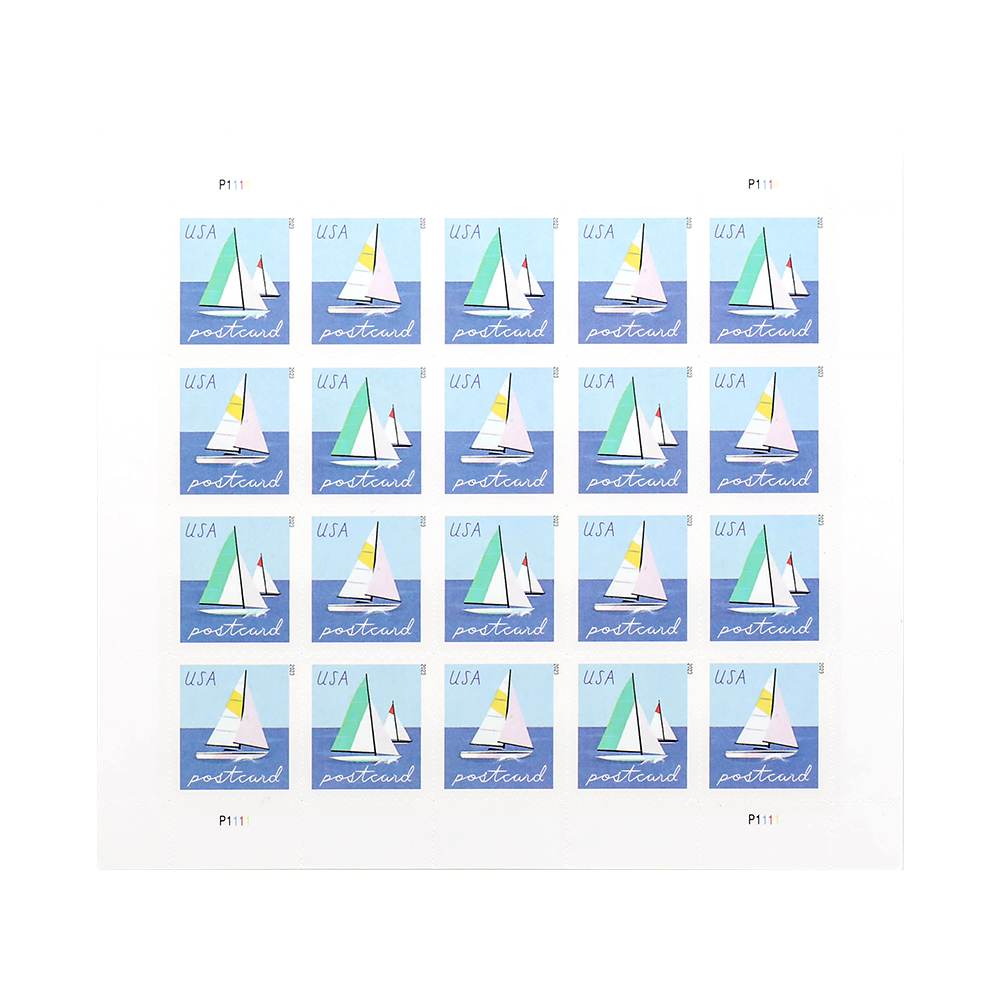 100Pcs 2023 US Sailboats Postcard Forever First-Class Postage Stamps
