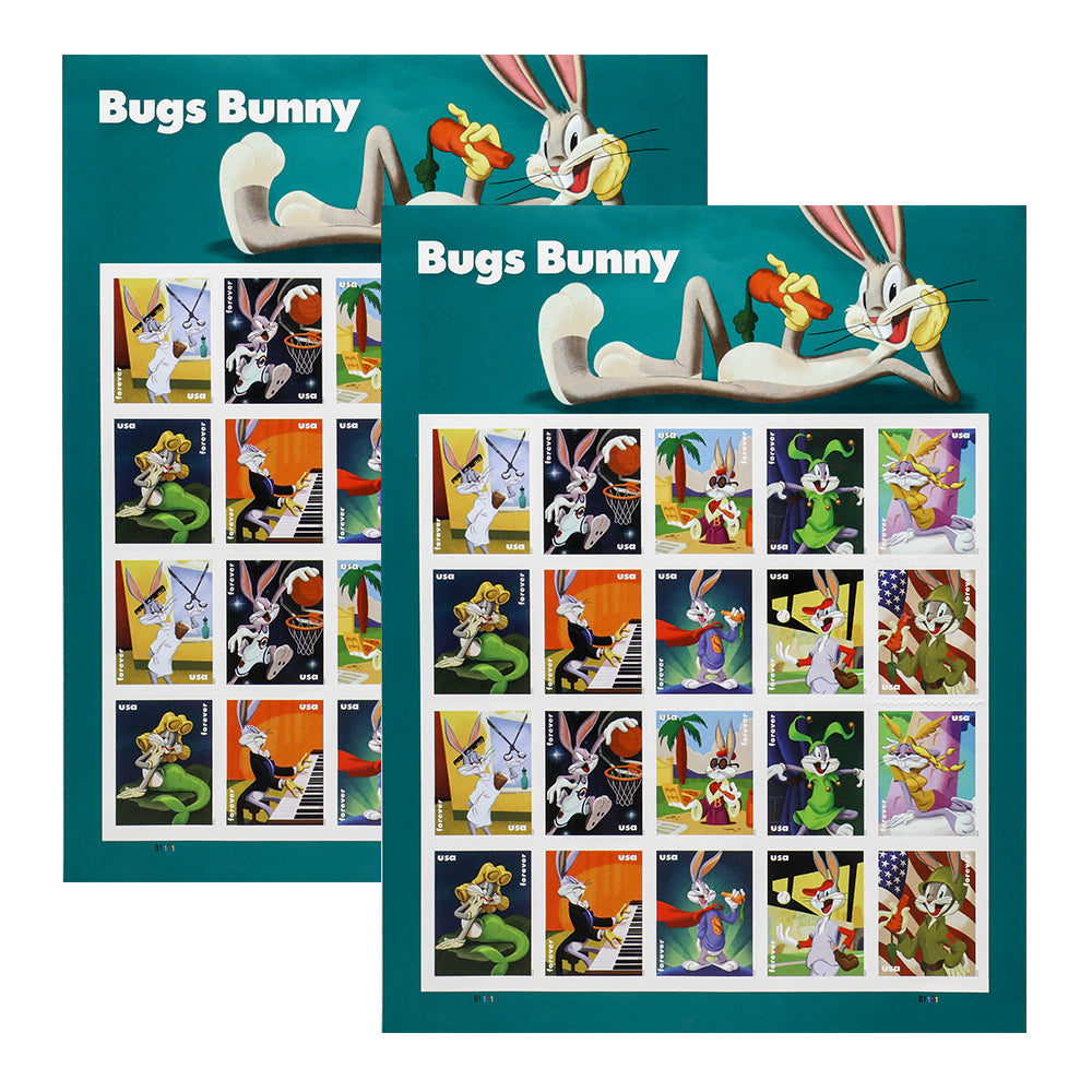 100Pcs 1997 U.S. Forever Postage Stamps Celebrating Bugs Bunny
