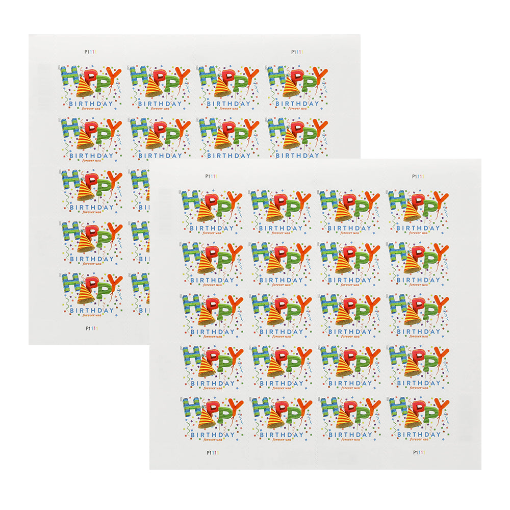 100Pcs 2021 Happy Birthday Forever Stamps