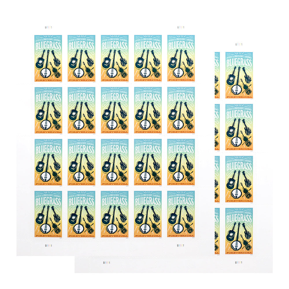 100Pcs 2024 US New Bluegrass First Class Forever Postage Stamp