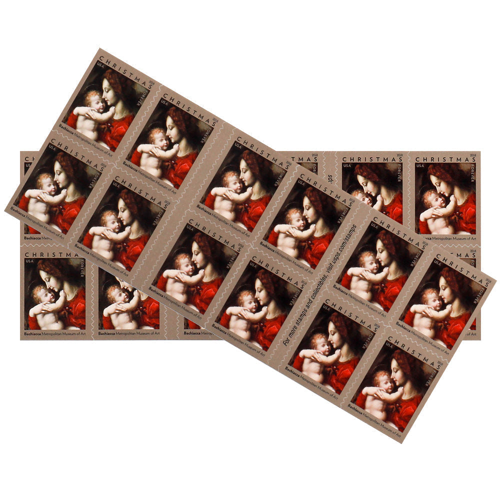 100Pcs 2018 First-Class Forever Stamp - Madonna and Child by Bachiacca