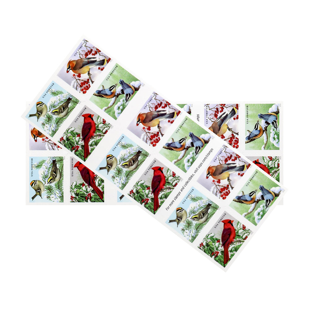 100Pcs 2016 US First-Class Forever Stamp - Songbirds in Snow