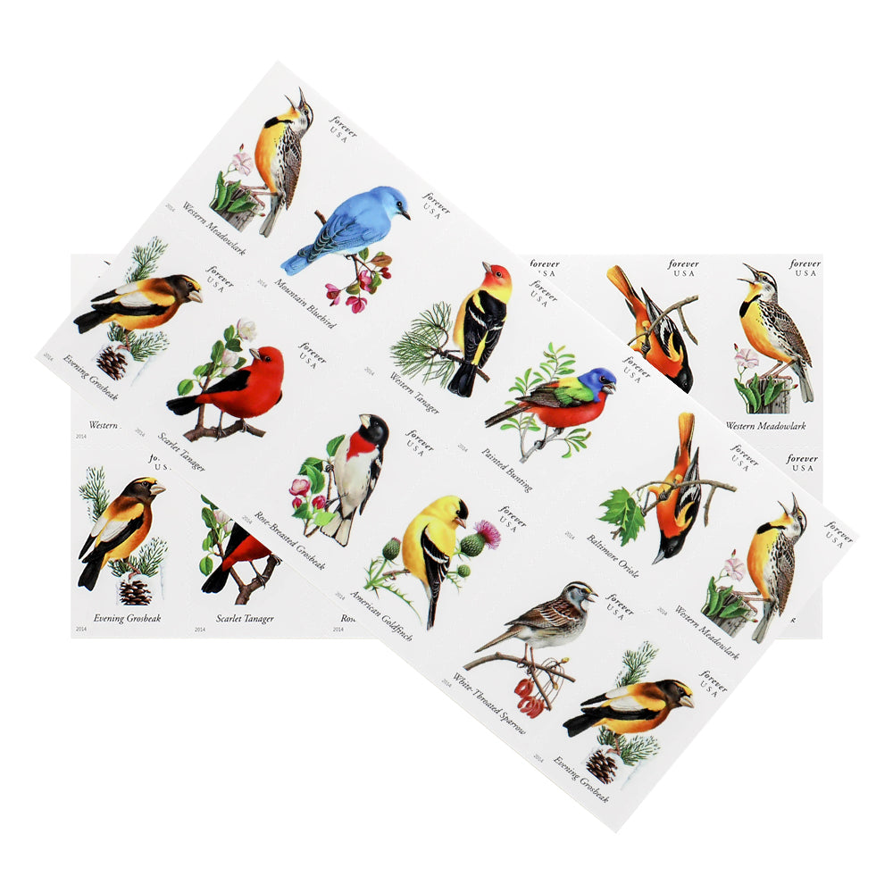 100Pcs 2014 US Imperforate Songbirds Forever First Class Postage Stamps
