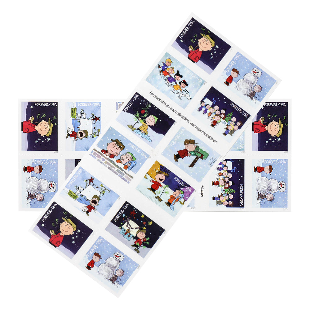 100Pcs 2015 US A Charlie Brown Christmas Forever First Class Postage Stamps