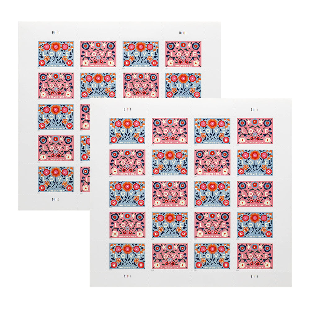 100Pcs U.S. 2022 Love Forever Stamps Wedding