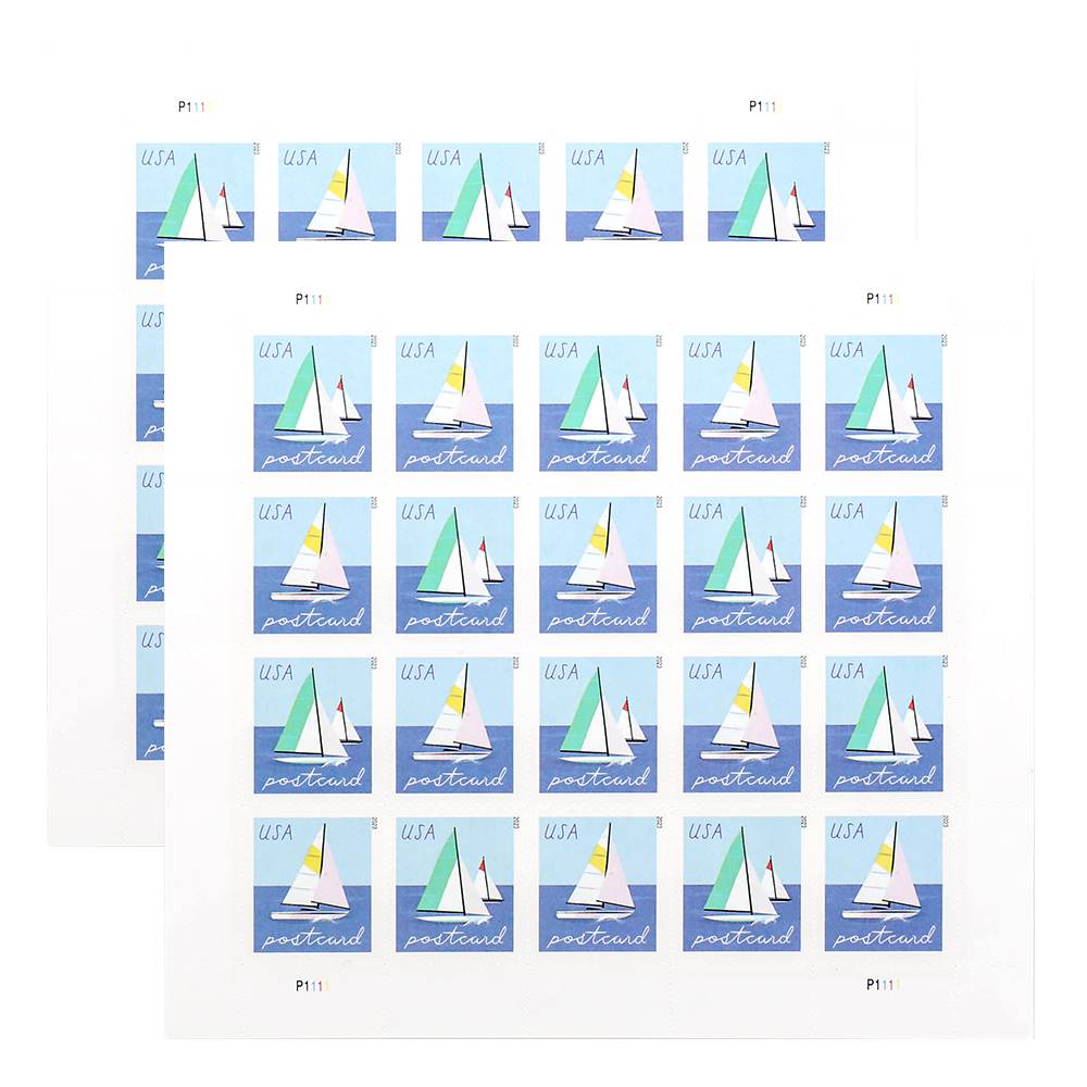 100Pcs 2023 US Sailboats Postcard Forever First-Class Postage Stamps