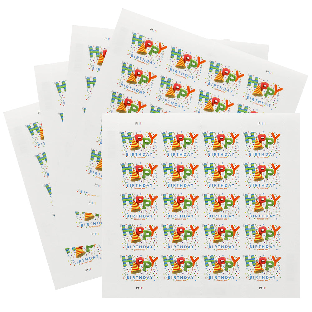 100Pcs 2021 Happy Birthday Forever Stamps