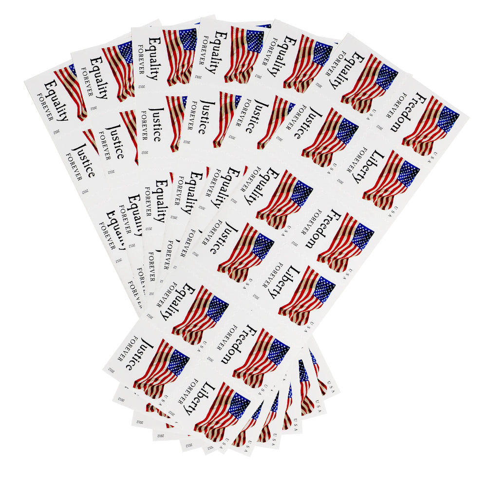 100Pcs 2012 First-Class Forever Stamp - Flag and Equality