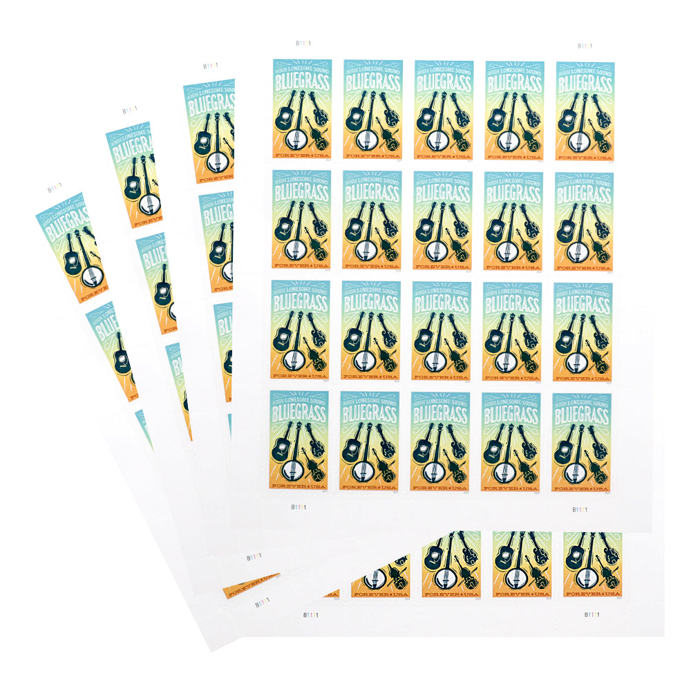 100Pcs 2024 US New Bluegrass First Class Forever Postage Stamp