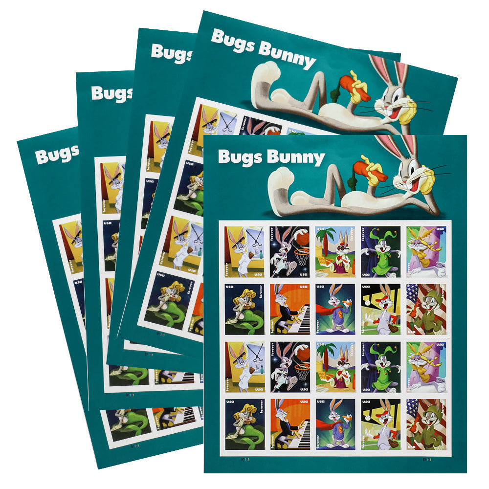 100Pcs 1997 U.S. Forever Postage Stamps Celebrating Bugs Bunny