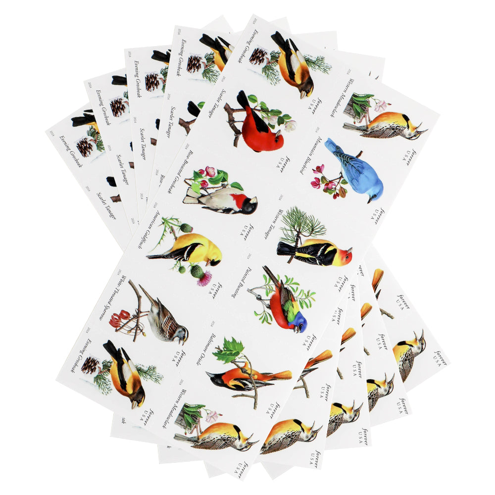 100Pcs 2014 US Imperforate Songbirds Forever First Class Postage Stamps