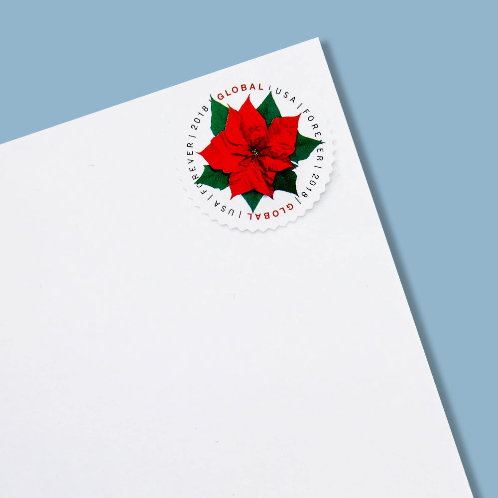 100Pcs 2018 US Global Poinsettia Forever Stamps