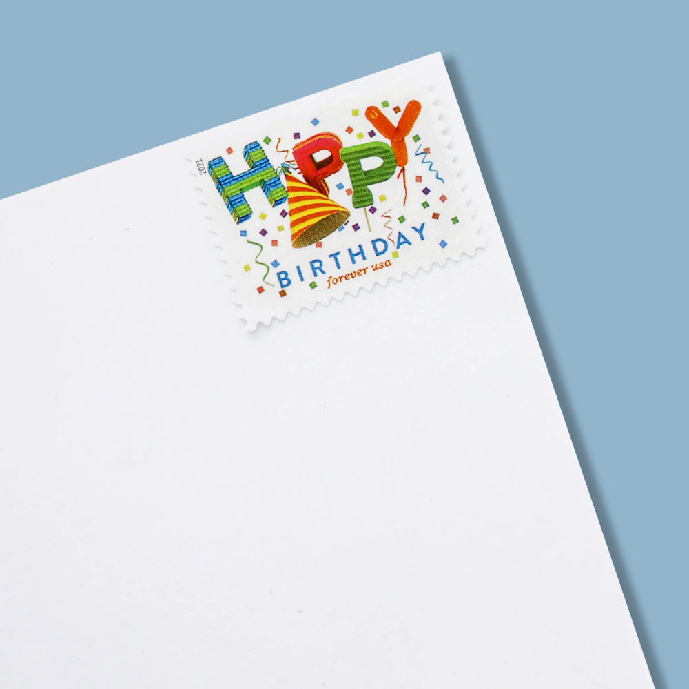 100Pcs 2021 Happy Birthday Forever Stamps